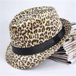 Leopard hat, caramel med brun og lysbrun plet
